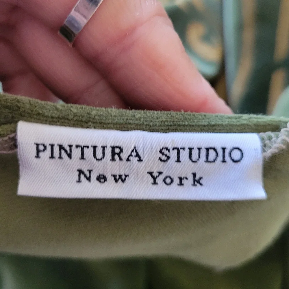 Pintura Studio Olive Green Velour Custom Rectangle Pillow Cover Damask Medallion